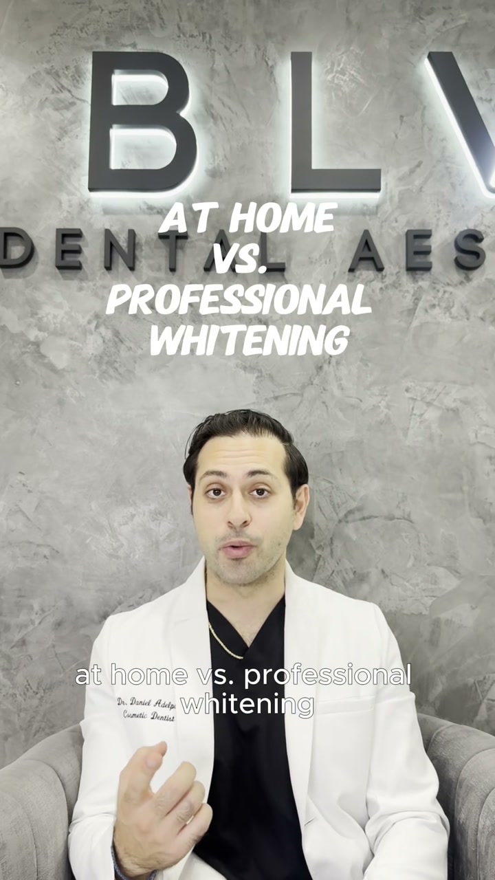 Dr. Daniel Adelpour comparing professional and at-home teeth whitening
